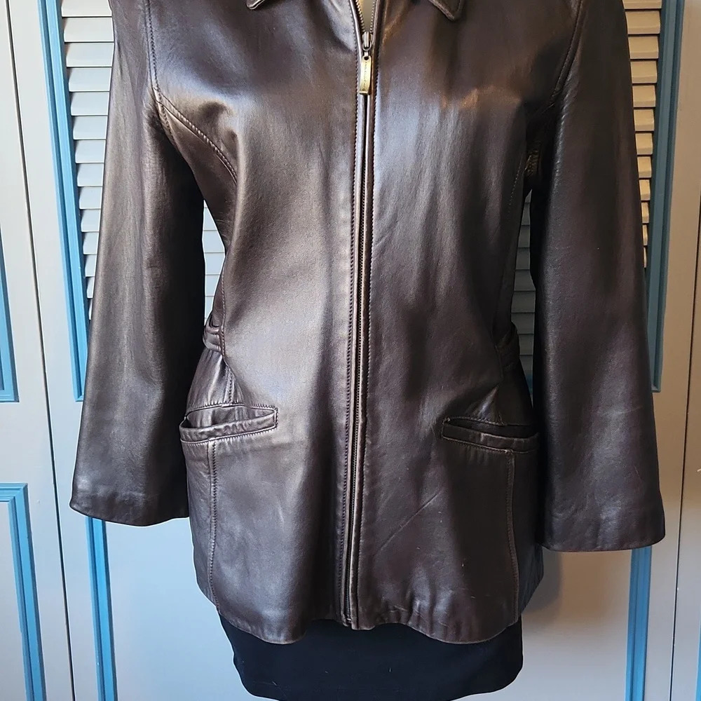 Knoles & Carter Dark Brown Leather Jacket - Picture 4 of 15